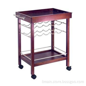 Wine Rack, Made of Wooden and Metal Materials
